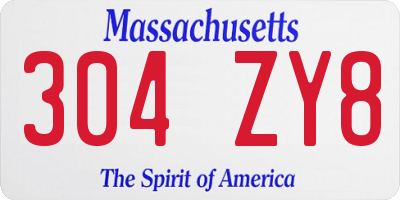MA license plate 304ZY8
