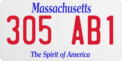 MA license plate 305AB1