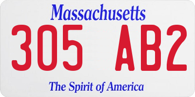 MA license plate 305AB2