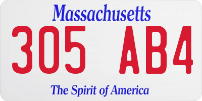 MA license plate 305AB4