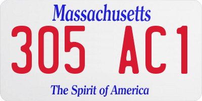 MA license plate 305AC1