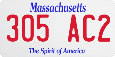 MA license plate 305AC2
