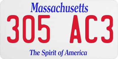 MA license plate 305AC3