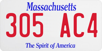 MA license plate 305AC4