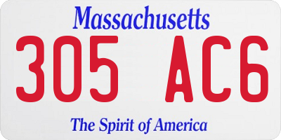 MA license plate 305AC6