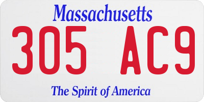 MA license plate 305AC9