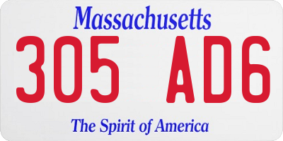 MA license plate 305AD6