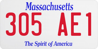 MA license plate 305AE1