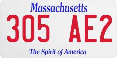 MA license plate 305AE2