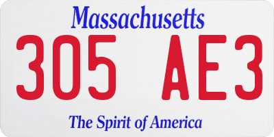 MA license plate 305AE3