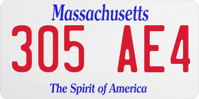 MA license plate 305AE4