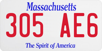 MA license plate 305AE6
