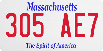 MA license plate 305AE7