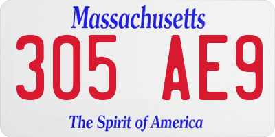 MA license plate 305AE9