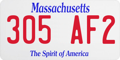 MA license plate 305AF2