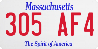 MA license plate 305AF4