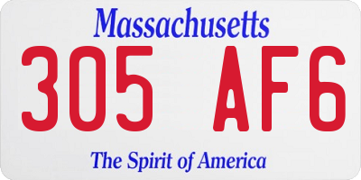 MA license plate 305AF6
