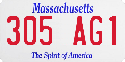 MA license plate 305AG1