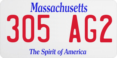 MA license plate 305AG2