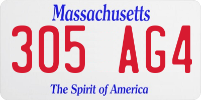 MA license plate 305AG4