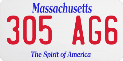 MA license plate 305AG6