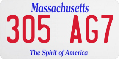 MA license plate 305AG7