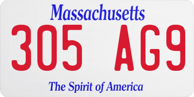 MA license plate 305AG9