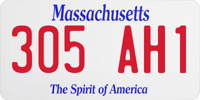 MA license plate 305AH1