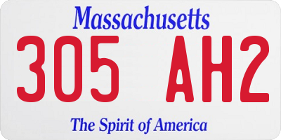 MA license plate 305AH2