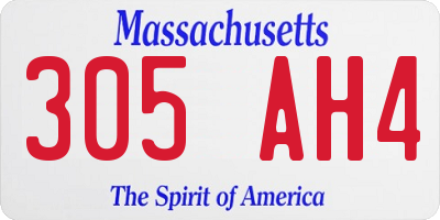 MA license plate 305AH4