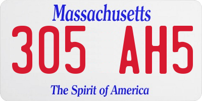 MA license plate 305AH5