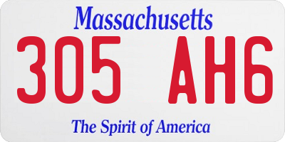 MA license plate 305AH6