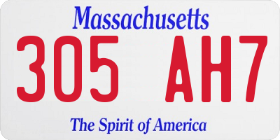 MA license plate 305AH7