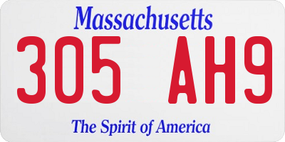 MA license plate 305AH9