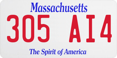MA license plate 305AI4