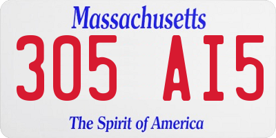 MA license plate 305AI5