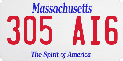 MA license plate 305AI6