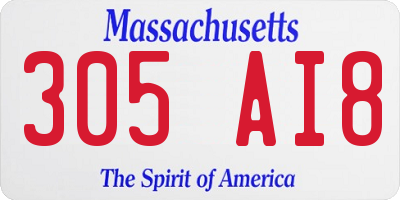 MA license plate 305AI8