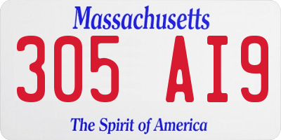 MA license plate 305AI9