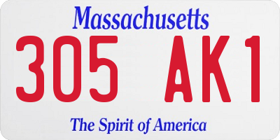MA license plate 305AK1