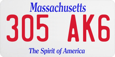 MA license plate 305AK6
