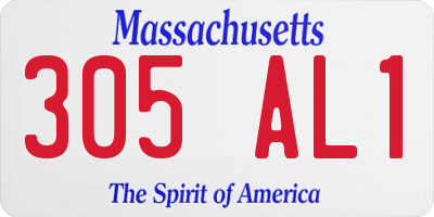 MA license plate 305AL1