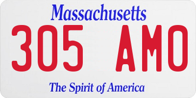 MA license plate 305AM0