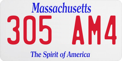 MA license plate 305AM4