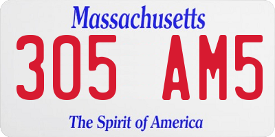 MA license plate 305AM5