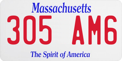 MA license plate 305AM6