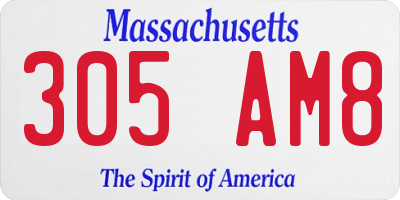 MA license plate 305AM8