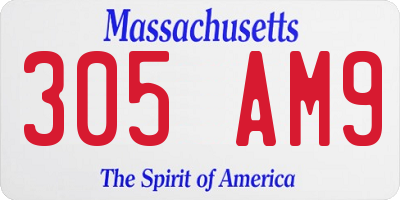 MA license plate 305AM9