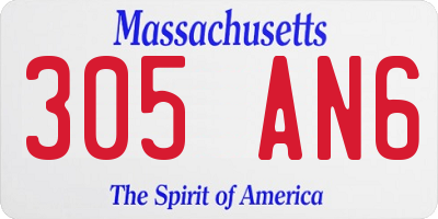 MA license plate 305AN6