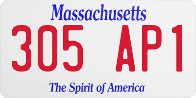 MA license plate 305AP1